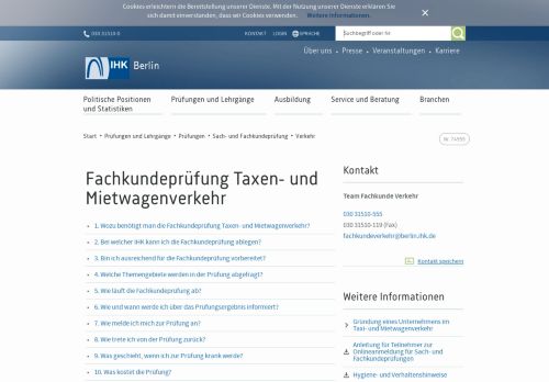 
                            1. Fachkundeprüfung Taxen- und Mietwagenverkehr - IHK Berlin