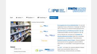 
                            1. Fachliche Recherchehilfen – IPW RWTH Aachen