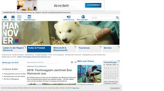 
                            11. Fachmagazin zeichnet Zoo Hannover aus - Hannover.de