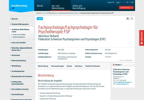 
                            12. Fachpsychologe/Fachpsychologin für Psychotherapie FSP ...