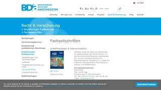 
                            7. Fachzeitschriften - Berufsverband Deutscher Anästhesisten