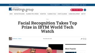 
                            8. Facial Recognition Takes Top Prize in IBTM World Tech Watch ...