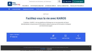 
                            3. Facilitez-vous la vie avec KAIROS - Pôle emploi | pole-emploi.org