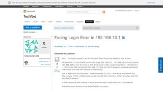 
                            10. Facing Login Error in 192.168.10.1 - Microsoft