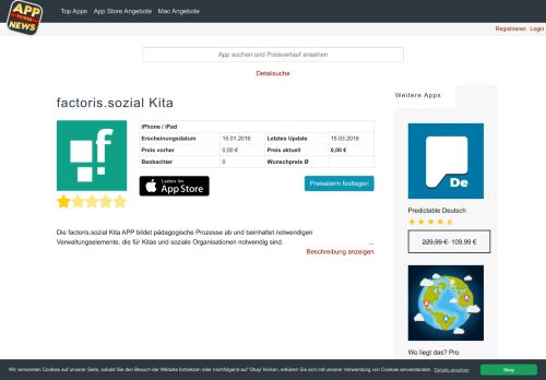 
                            12. factoris.sozial Kita App - Preisentwicklung und Preisalarm | AppTicker