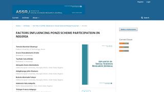 
                            13. FACTORS INFLUENCING PONZI SCHEME PARTICIPATION IN ...