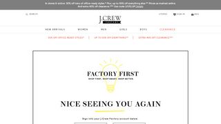 
                            9. Factory First Login - J.Crew Factory