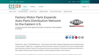 
                            12. Factory Motor Parts Expands Auto Parts Distribution Network to the ...