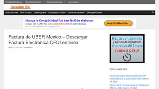 
                            8. Factura de UBER Mexico - Descargar Factura Electronica CFDI en linea