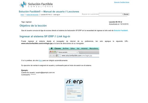 
                            8. Factura Electronica | Link log-in - Solución Factible