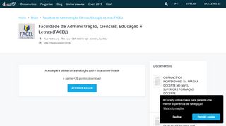 
                            8. Faculdade de Administração, Ciências, Educação e Letras (FACEL)