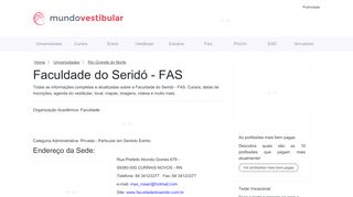 
                            7. Faculdade do Seridó - FAS - Mundo Vestibular e Enem