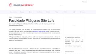 
                            8. Faculdade Pitágoras São Luís - Mundo Vestibular