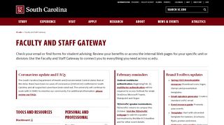 
                            11. Faculty and Staff Gateway | University of South Carolina