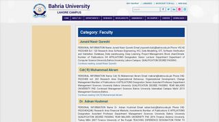 
                            11. Faculty – Bahria University