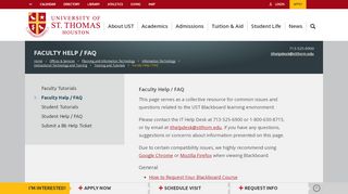 
                            6. Faculty Help / FAQ - University of St. Thomas