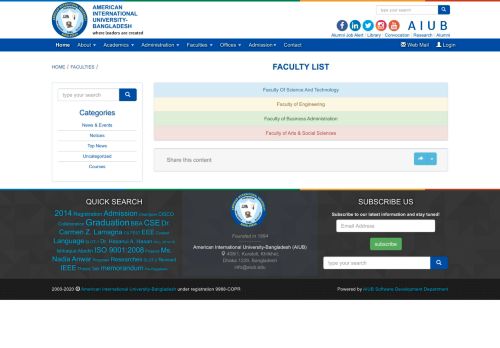
                            12. Faculty List | American International University-Bangladesh (AIUB)