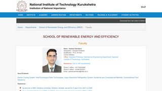 
                            8. Faculty - National Institute Of Technology,Kurukshetra