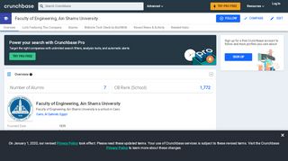 
                            11. Faculty of Engineering, Ain Shams University | Crunchbase