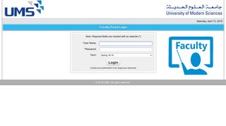 
                            12. Faculty Portal Login - umsportal.ae