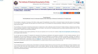 
                            5. Faculty Required - (Post-Qualification Course on Information ... - ICAI