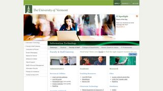 
                            5. Faculty & Staff Gateway : University of Vermont