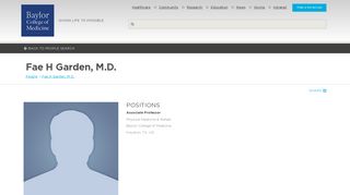 
                            10. Fae H Garden, M.D. | People | Houston, Texas