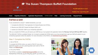 
                            10. FAFSA & SAR | The Susan Thompson Buffett Foundation
