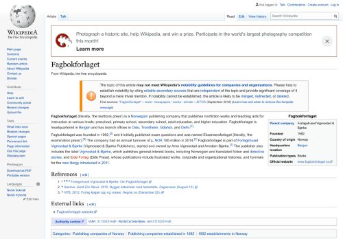 
                            12. Fagbokforlaget - Wikipedia