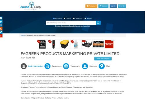 
                            2. FAGREEN PRODUCTS MARKETING PRIVATE LIMITED - Company ...