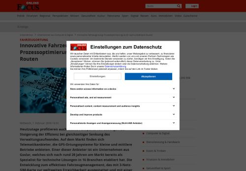 
                            7. Fahrzeugortung | GPS-System für Fuhrparkunternehmen - FOCUS.de