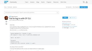 
                            9. Fail to log in with CF CLI - SAP Q&A