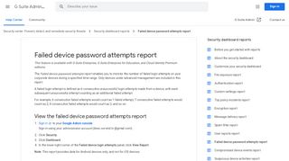 
                            2. Failed device password attempts report - G Suite ... - Google Support