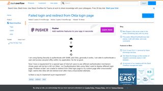 
                            10. Failed login and redirect from Okta login page - Stack Overflow