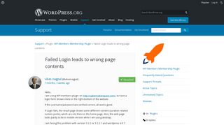 
                            6. Failed Login leads to wrong page contents | WordPress.org