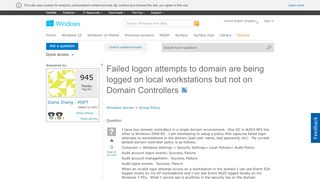
                            1. Failed logon attempts to domain are being logged on local ...