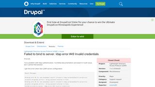 
                            11. Failed to bind to server. ldap error #49 Invalid credentials [#1607810 ...