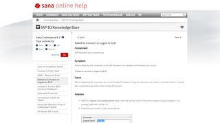
                            10. Failed to Connect or Logon to SLD - Sana Help - Sana Commerce