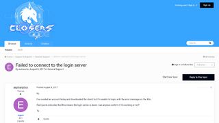 
                            5. Failed to connect to the login server - General Support - Code ...