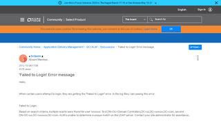 
                            4. 'Failed to Login' Error message - Micro Focus Community