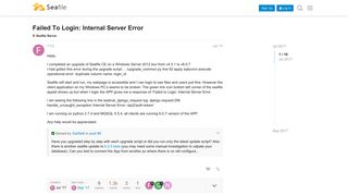 
                            10. Failed To Login: Internal Server Error - Seafile Server - Seafile ...