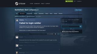 
                            2. Failed to login soldier :: Battlefield: Bad Company 2 General Discussions