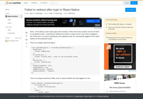 
                            11. Failed to redirect after login in React Native - Stack Overflow