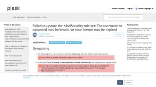 
                            3. Failed to update the ModSecurity rule set - Plesk Support