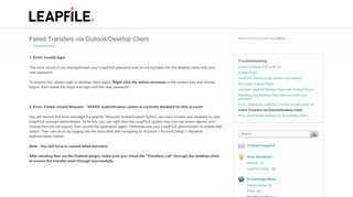 
                            11. Failed Transfers via Outlook/Desktop Client – Customer Support for ...