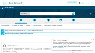 
                            13. Failover to local login when TACACS is ... - Cisco Community