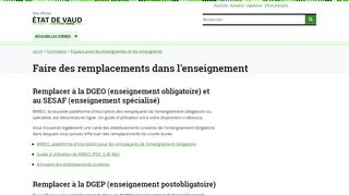 
                            8. Faire des remplacements dans l'enseignement | État de Vaud