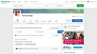 
                            12. Fairmont Sign Assembly Jobs in Detroit, MI | Glassdoor