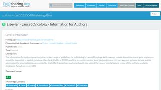 
                            9. FAIRsharing : Elsevier - Lancet Oncology - Information for Authors