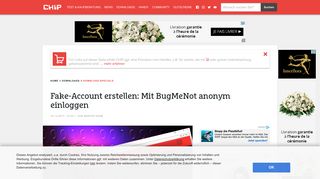 
                            8. Fake-Account erstellen: Mit BugMeNot anonym einloggen - CHIP